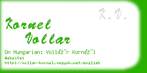 kornel vollar business card